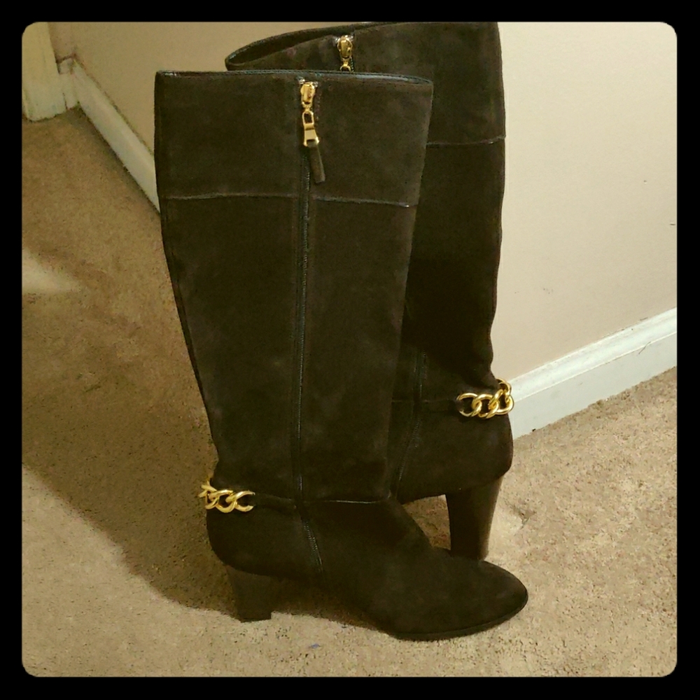 Tahari Suede boots-with one time.
